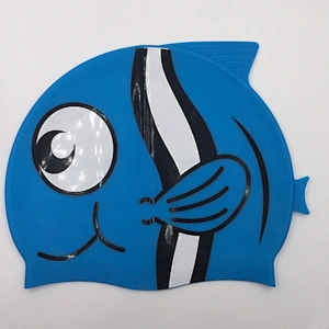 Promotional Gift Hot Sale Carton Silicon Child Diving Waterproof Swimming Cap Fish Shark Pattern Swimming Hat