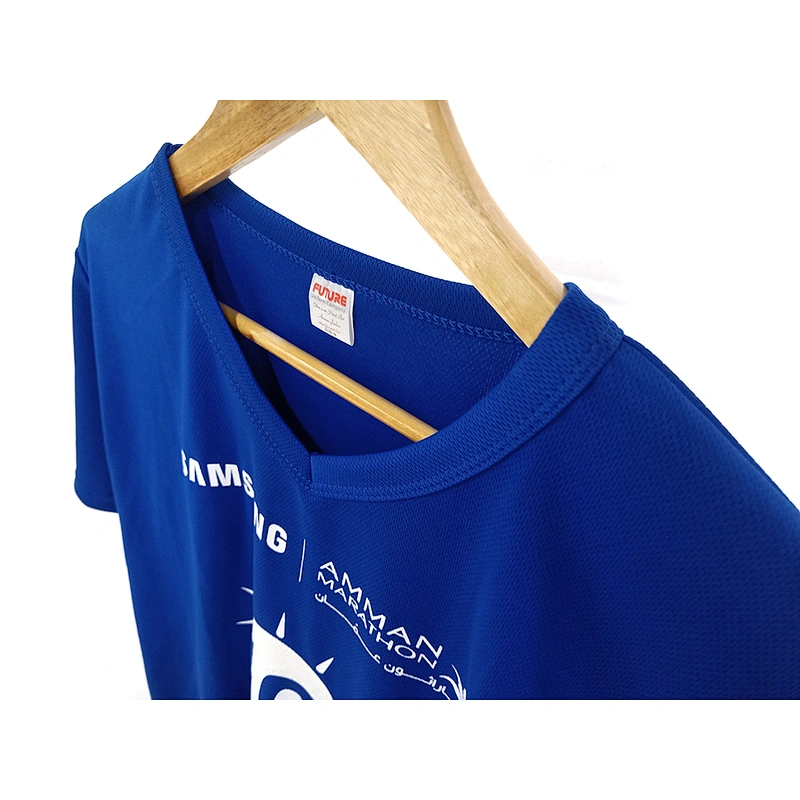 Custom OEM logo Quick Drying Polyester T shirts for Sublimation Print Logo V-neck  sport promotion T shirts