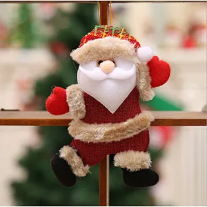 custom Little doll dancing old man snowman deer bear cloth art puppet small hanging decorations Christmas tree accessories