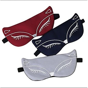Sleep eye mask headwear sleep shading cartoon cute little fox embroidery ice compress eye shield silky eye mask customized logo