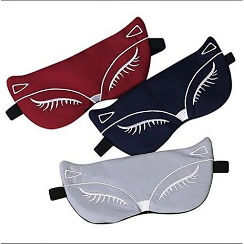 Sleep eye mask headwear sleep shading cartoon cute little fox embroidery ice compress eye shield silky eye mask customized logo