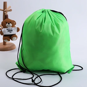 Polyester string bag customized waterproof drawstring backpack customized LOGO rope handle shoulder bag