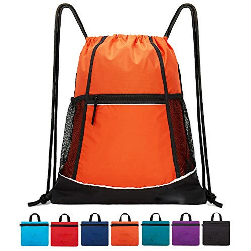 Waterproof oxford drawstring bag portable foldable backpack customized multi-pocket high-capacity drawstring bag