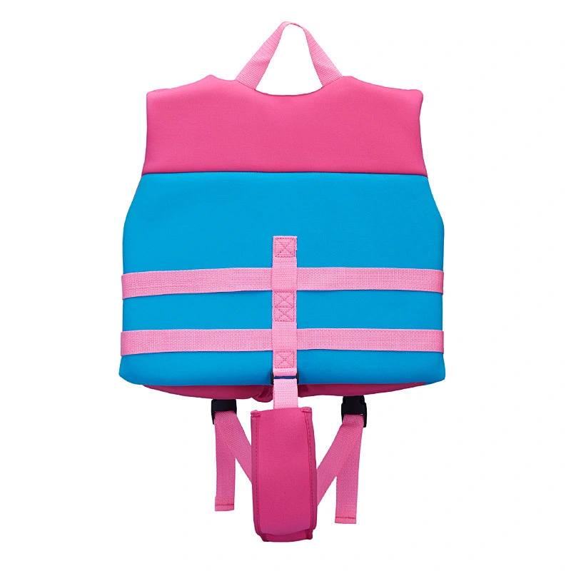 Promotional Children's swimming life jacket SBR customized LOGO double-span safety buoyancy vest with fin protection