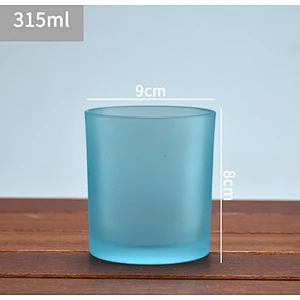Hot Sale Custom Logo 315ml DIY Plain  Scented Candles Glass Jar Wholesales  Home Wedding Decoration Candle Jar  with Wood Lid