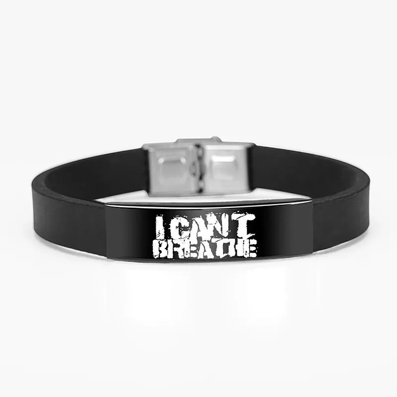 Hot sell custom I Cannot Breath Bracelet /Black  Life Matter Silicone Wristband Promotional advertising gifts Wristband