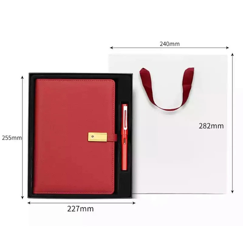 Promotion GIft  Diary protective A6 Loose Leaf Refillable Draiy PU Leather Notebook  Power bank and USB