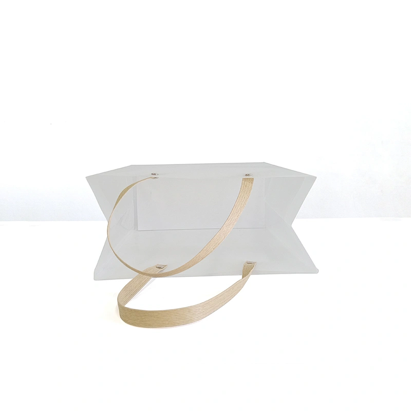 Custom Fashion Bags PP Packing Bag With Plastic Handle Portable PP Transparent promotion Gift Packaging Bag