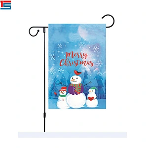 Hot sell high quality Double Sided printing Polyester seasonal Merry Christmas garden flags