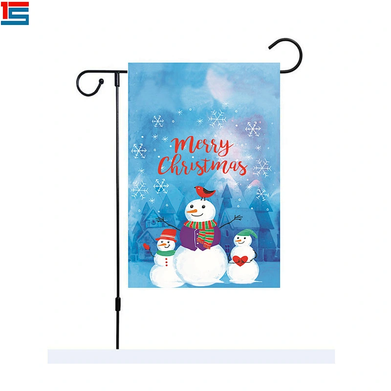 Hot sell high quality Double Sided printing Polyester seasonal Merry Christmas garden flags