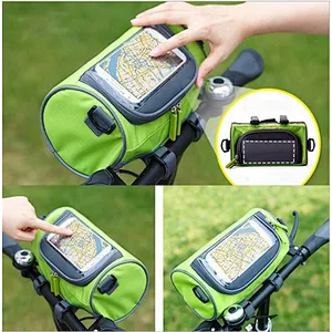 Custom cylindrical bike saddle bag waterproof touch screen bag storage of cellphone key money single-shoulder phone bag