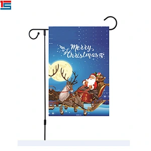 Hot sell high quality Double Sided printing Polyester seasonal Merry Christmas garden flags
