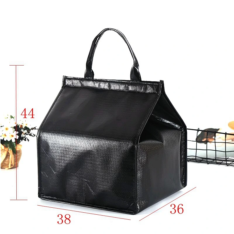 Wholesale Custom Logo Nonwoven Aluminum Foil Foldable Lunch Portable Cake Insulated Waterproof Soft Cute Ice insulation bag