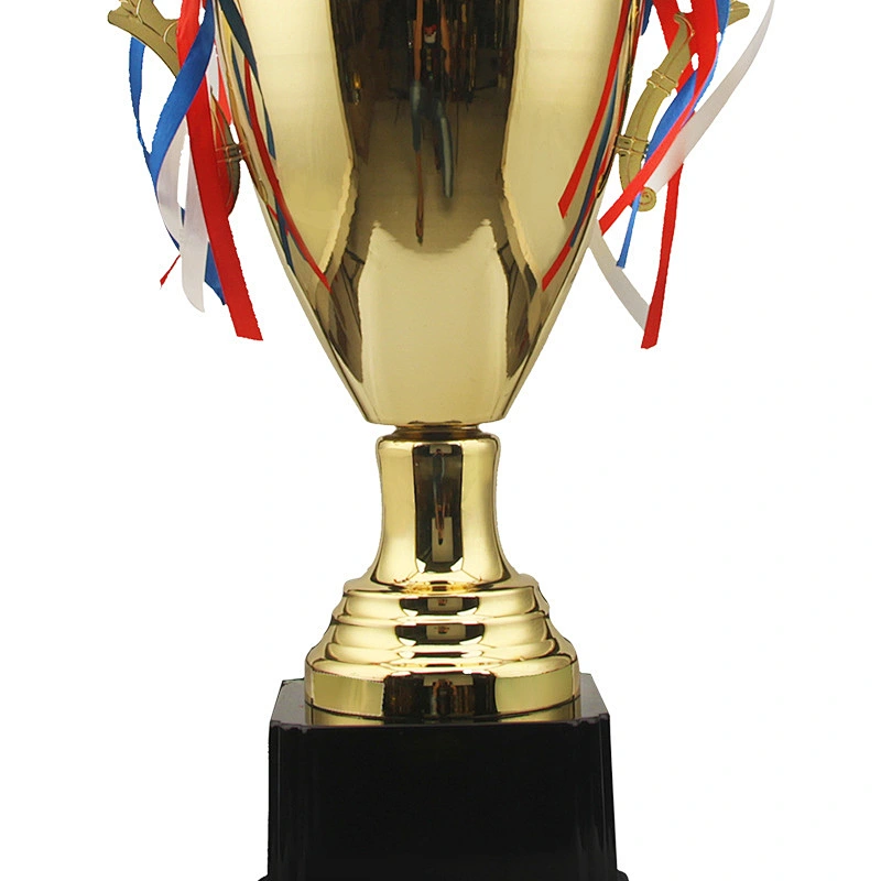 Hot sell Custom logo Golden classic metal trophy cup  plastic bottom custom size shape competition souvenir trophy cup