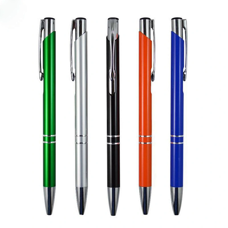 Wholesale aluminum metal promotional stationery office cultural advertising click  ballpoint pen