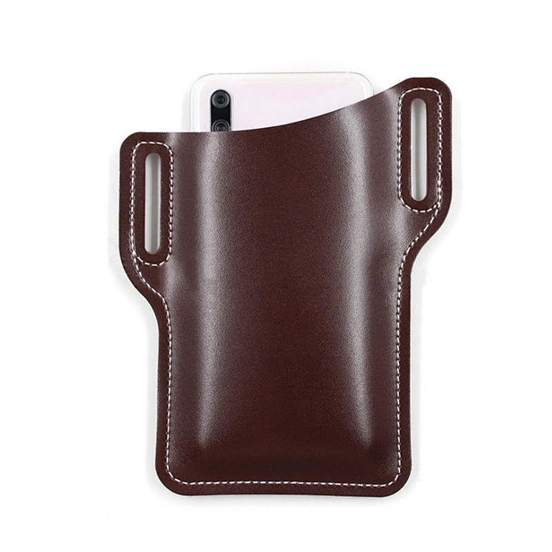 Leather mobile phone waist bag men's outdoor portable mobile phone storage bag mobile phone storage Fanny bag