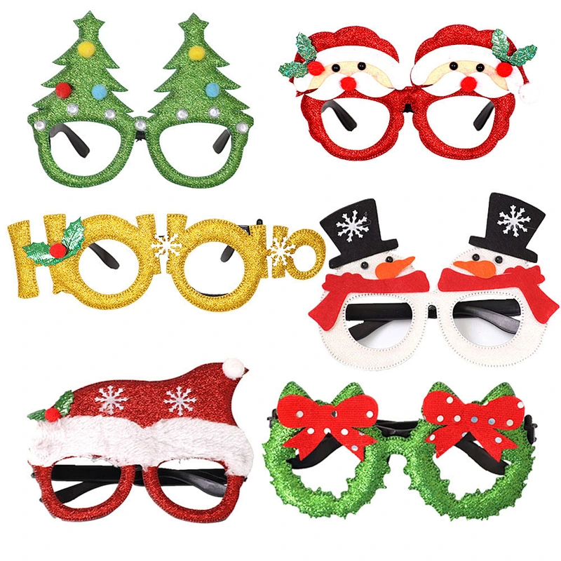 Wholesale custom promotional gifts Christmas decoration supplies Santa cute Christmas glasses