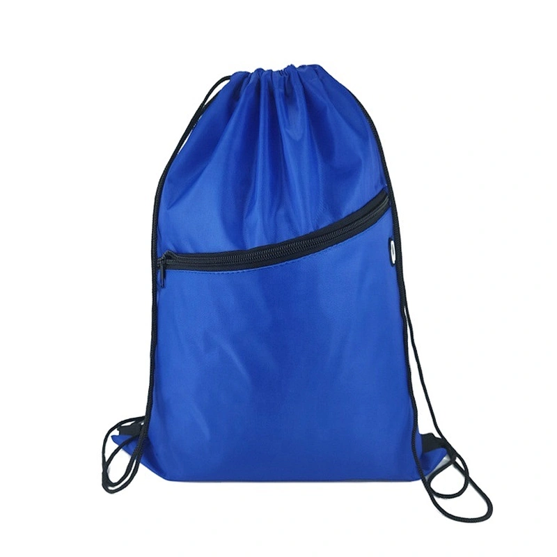 Lock rope polyester waterproof bag custom sports backpack with drawstring laundry bag