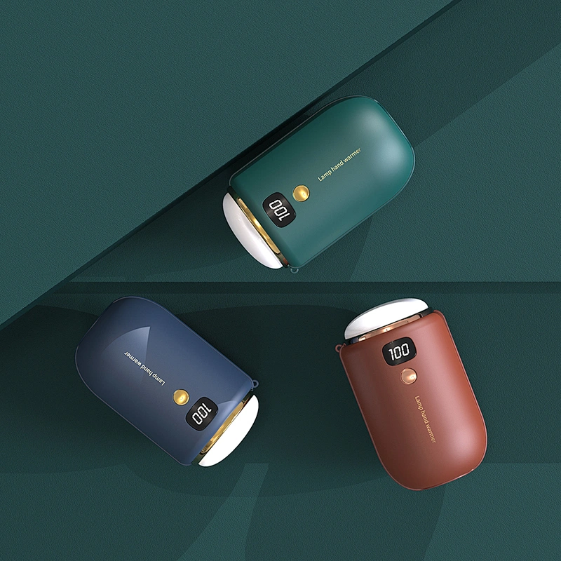 Hot Selling Custom OEM brand Multifunctional USB Rechargeable Heater Power Bank Projection Lamp Hand Warmer