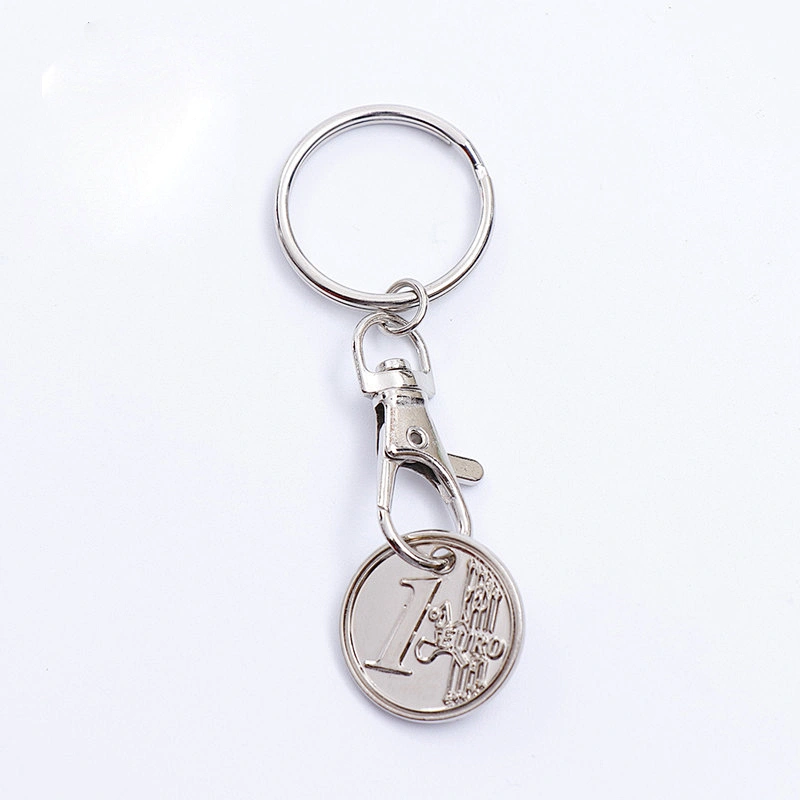 Custom Metal  Euro  Coin Keychain Shopping Trolley Coin /promotion Gifts  Keychain