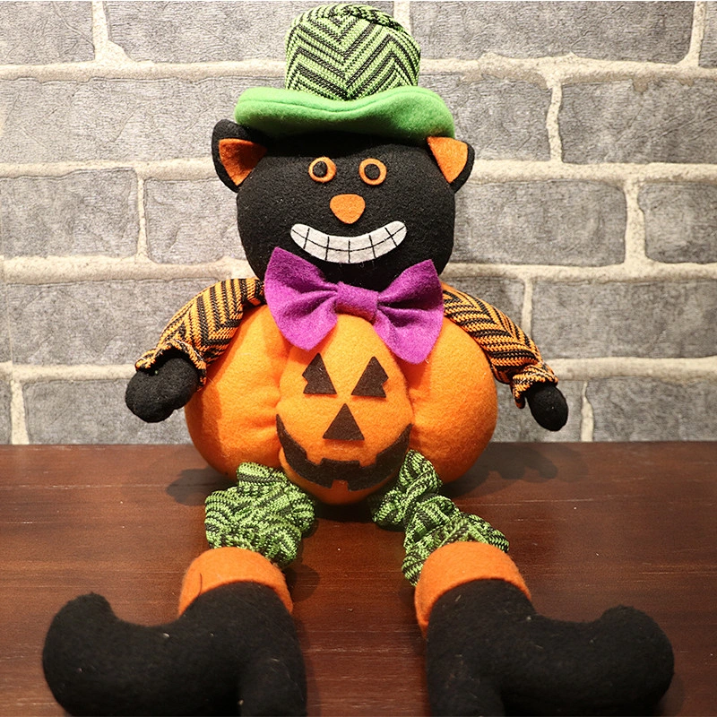 Halloween pumpkin doll window display Hotel decorations pumpkin doll Pumpkin Witch Halloween party display