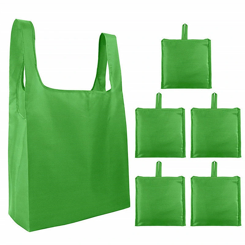 Promotional gift oxford fabric waterproof environmental storage portable folding bag vest shopping bag