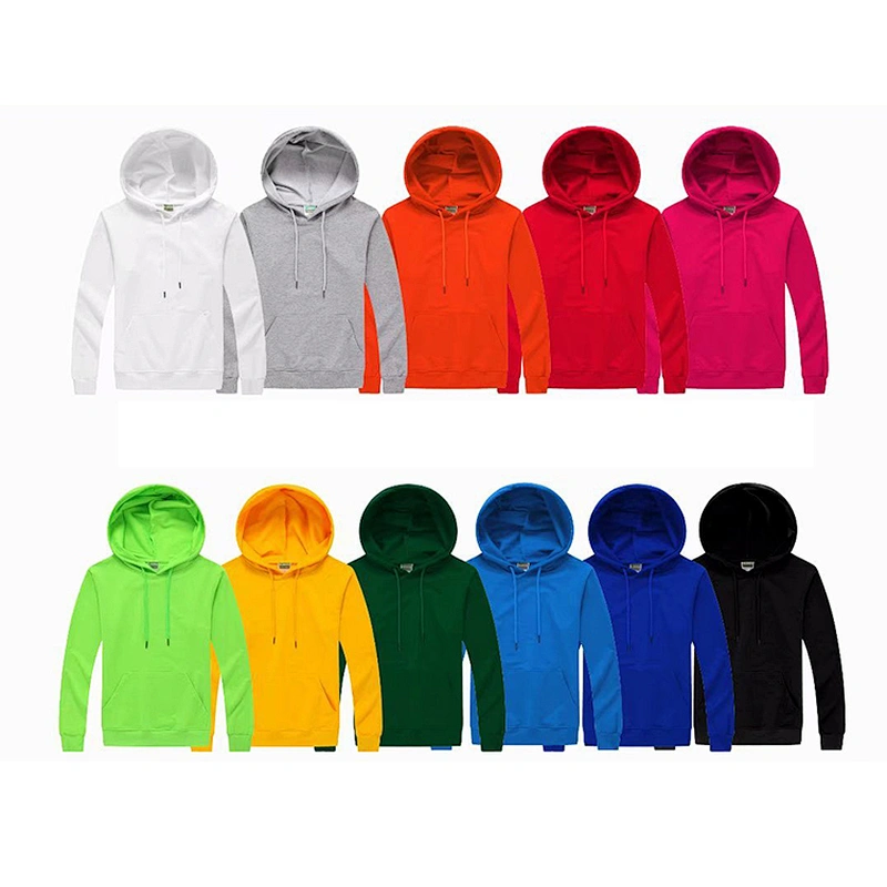 Promotional cheap high quality pullover oversize black white plain blank cotton polyester unisex men women hoodie