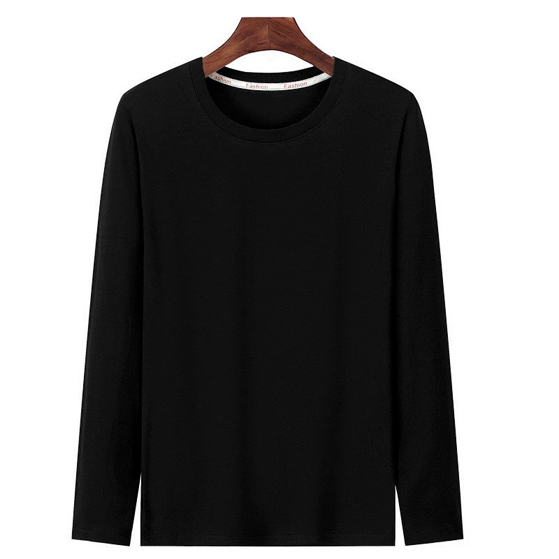 Men's cotton round collar loose-fitting oversize shirt for cultural advertising wholesale custom logo long sleeve t shirts