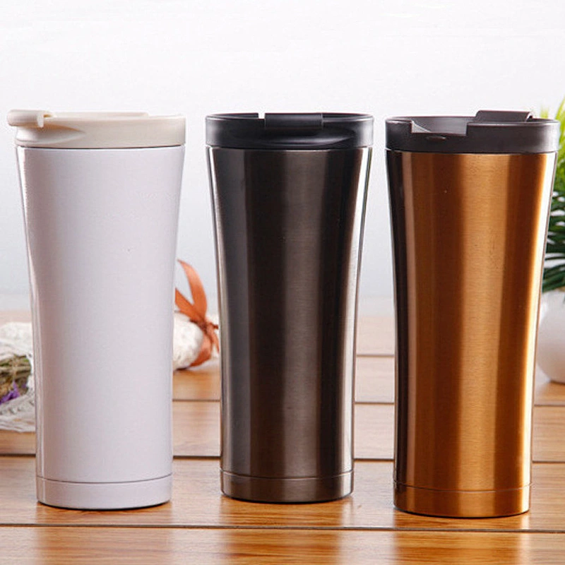 Car water bottle custom logo double wall stainless steel insulated  leak-proof with  lid