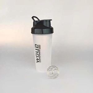 Custom logo 600 ml Food grade plastic nutrition fitness gym shake bottle whey powder protein sport shaker water bottle