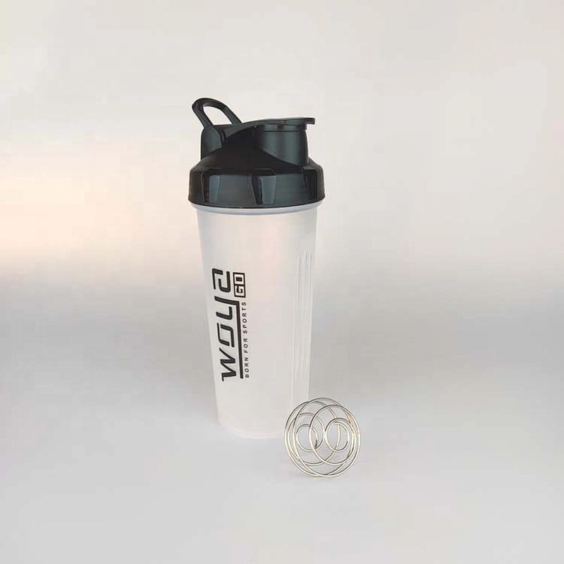 Custom logo 600 ml Food grade plastic nutrition fitness gym shake bottle whey powder protein sport shaker water bottle