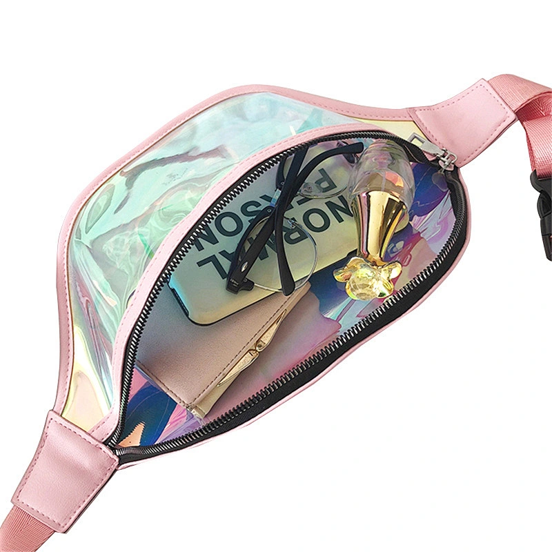 New Multi Function Outdoor Transparent Sheer Laser Running Custom Sport crossbody Waterproof Waist Bag