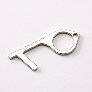 Custom Hot selling Portable Safety Hand Protection Zine Alloy Door Hands Free Opener No touch Keychain