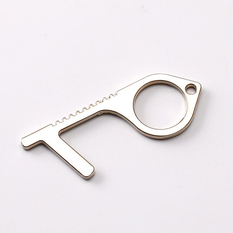 Custom Hot selling Portable Safety Hand Protection Zine Alloy Door Hands Free Opener No touch Keychain