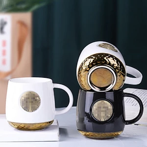Customized high quality luxurious ceramic cofffe mugs water cup tea cup with handgrip