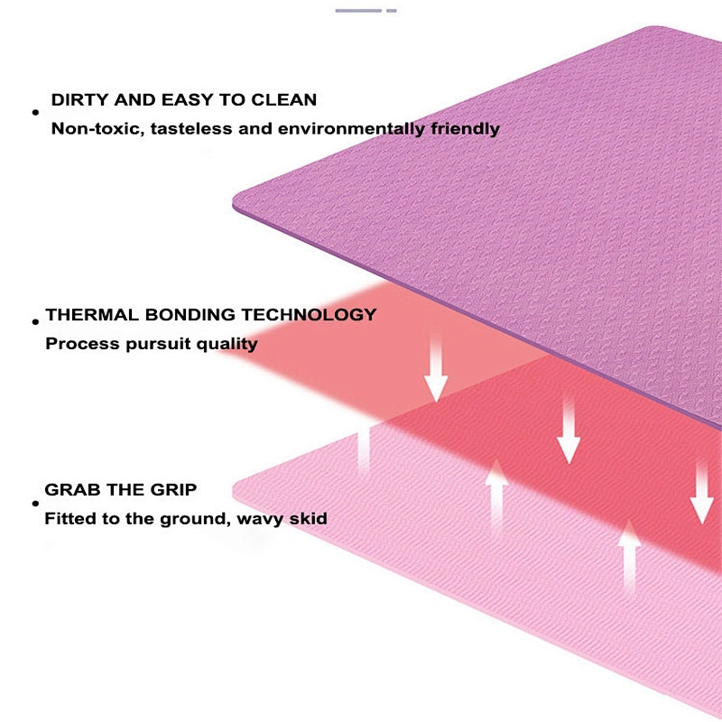 TPE Non-slip custom  advertising promotion Yoga pad  Fitness Tasteless Pilates Mat Gym Exercise Sport Mats Pads Posture Line Yog