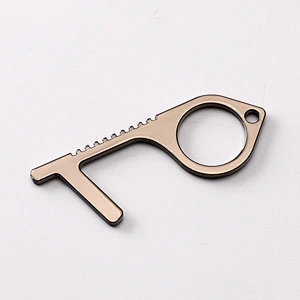 Custom Hot selling Portable Safety Hand Protection Zine Alloy Door Hands Free Opener No touch Keychain