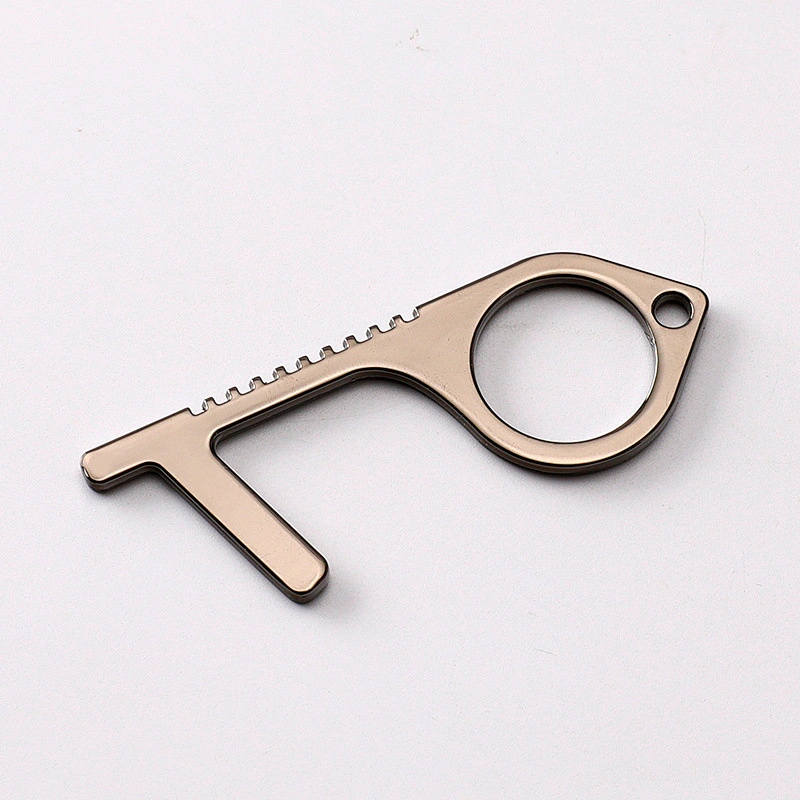 Custom Hot selling Portable Safety Hand Protection Zine Alloy Door Hands Free Opener No touch Keychain