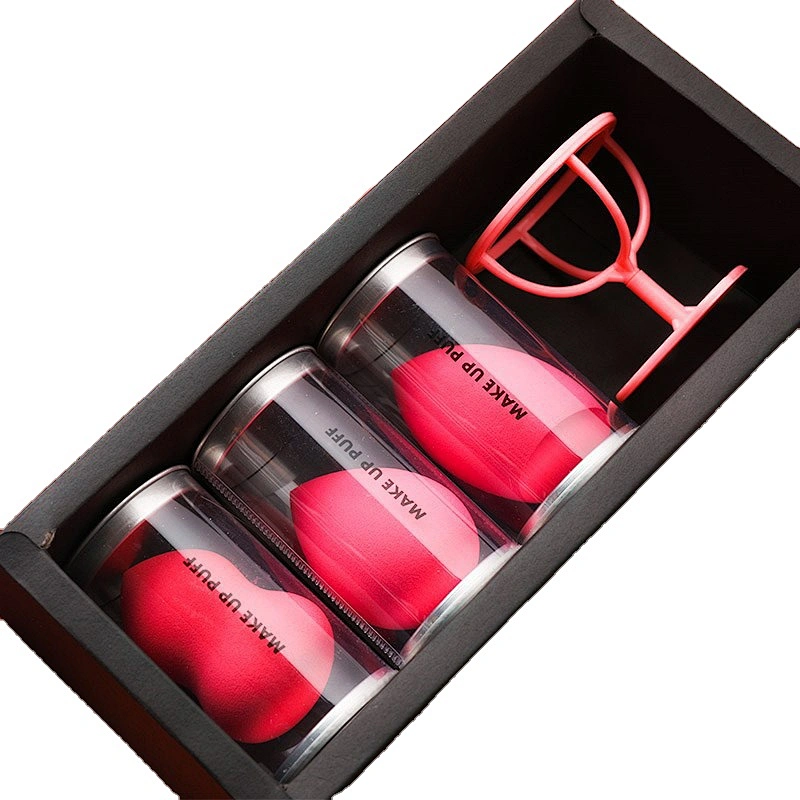 Fashion Hot Sale custom logo Makeup Sponges 3pcs/set Trends Beauty face Makeup Sponges  with Sponge Holder
