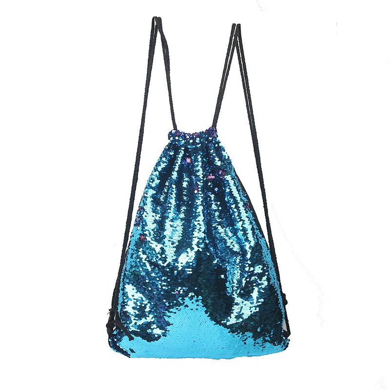 Fashion 2021 New Customized  Mermaid Sequins Backpacks for Ladies Colorful Outdoor Sequins Drawstring Bags