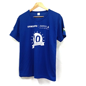 Custom OEM logo Quick Drying Polyester T shirts for Sublimation Print Logo V-neck  sport promotion T shirts