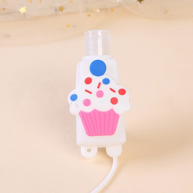 Best-selling hand sanitizer holder silicone case custom cartoon - shaped portable silicone keychain