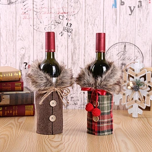 Hot selling Merry Christmas Wine Bottle Bags cover Xmas festival Party Table decoration gifts