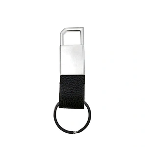 Top Sales High Quality luxury custom blank metal and leather car keychain key  promotional gift keychain