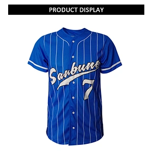 Custom Printing Baseball Plain Shirts Outfit Mens Sublimation Cheap Price Baseball jersey Blue Baseball Jersey
