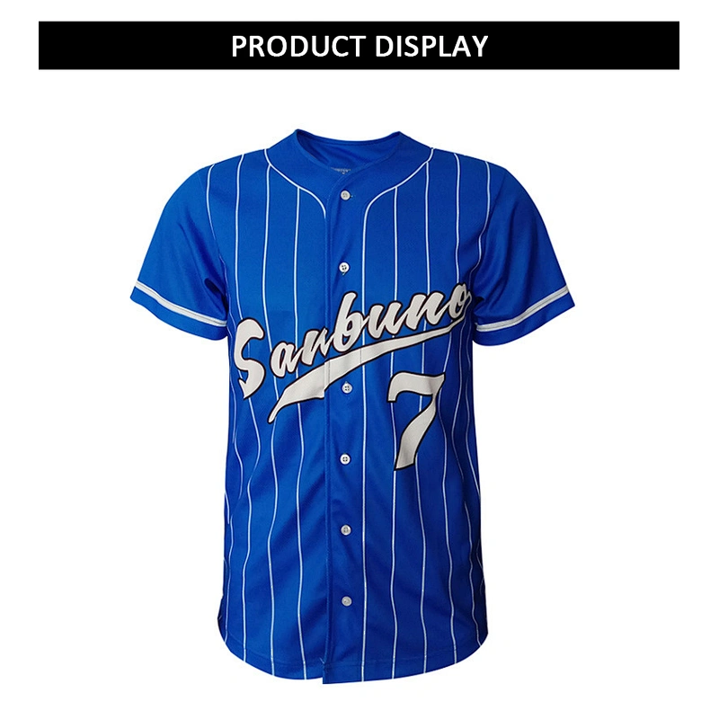 Custom Printing Baseball Plain Shirts Outfit Mens Sublimation Cheap Price Baseball jersey Blue Baseball Jersey
