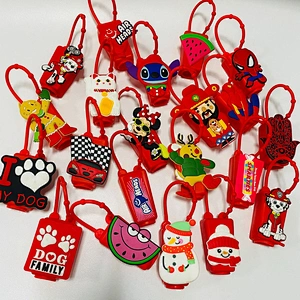 Custom hand sanitizer holder keychain children's cartoon  hand sanitizer dispenser silicone case reusable silicone case