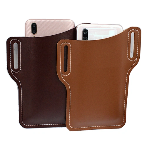 Leather mobile phone waist bag men's outdoor portable mobile phone storage bag mobile phone storage Fanny bag