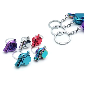 New design Advertising campaign gifts Metal LED Keychain Turbocharger Keychains