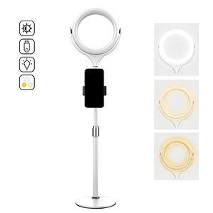 8 inch Photography Studio Makeup LED Beauty Selfie Live Light 3 Color Tones Adjustable Ring Light For Phones with Stand